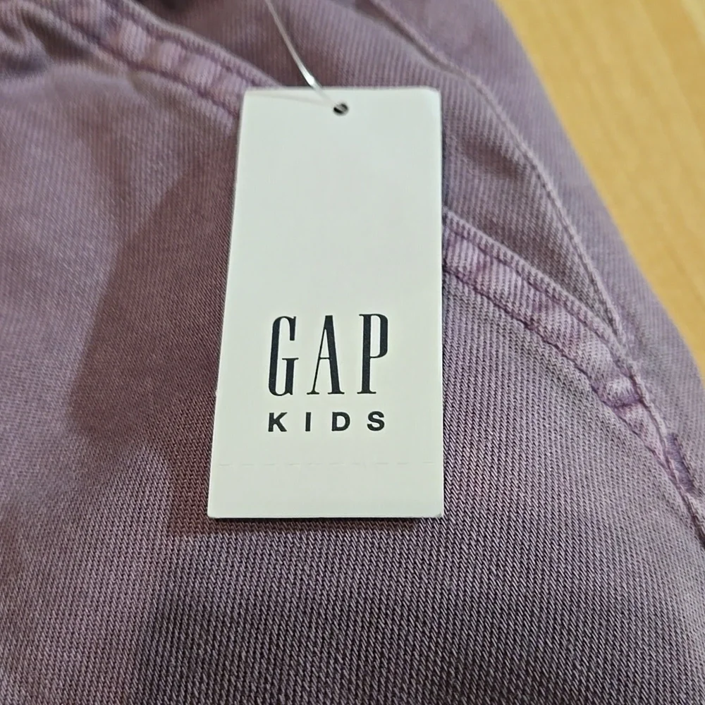 Gap Kids Purple Wide-Leg Twill Pants Drawstring Small 6-7